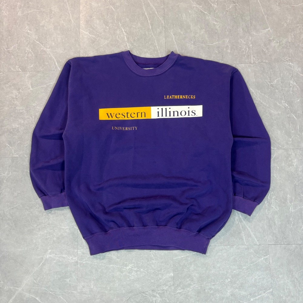 Vintage Dodger Western Illinois University Leathernecks Sweatshirt Purple Mens L